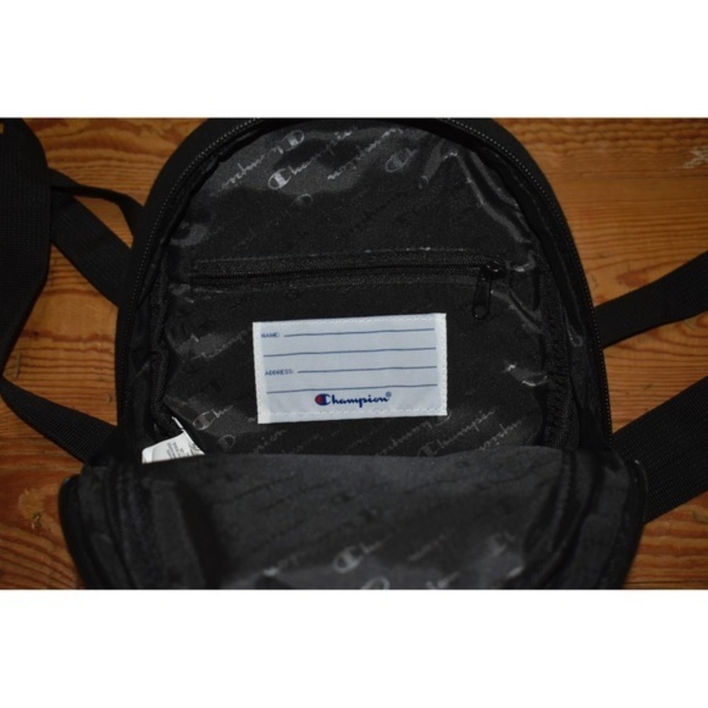 Champion Mini Backpack Black Small Cute School Bag Travel Purse Y2K - Picture 4 of 4